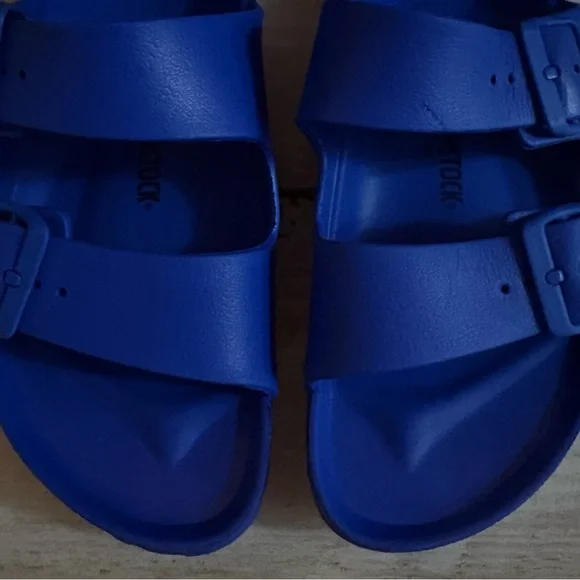 BIRKENSTOCK ESSENTIALS EVA SANDAL Blue Double Strap Size 38, Women’s 7, Men’s 5 - Picture 7 of 11